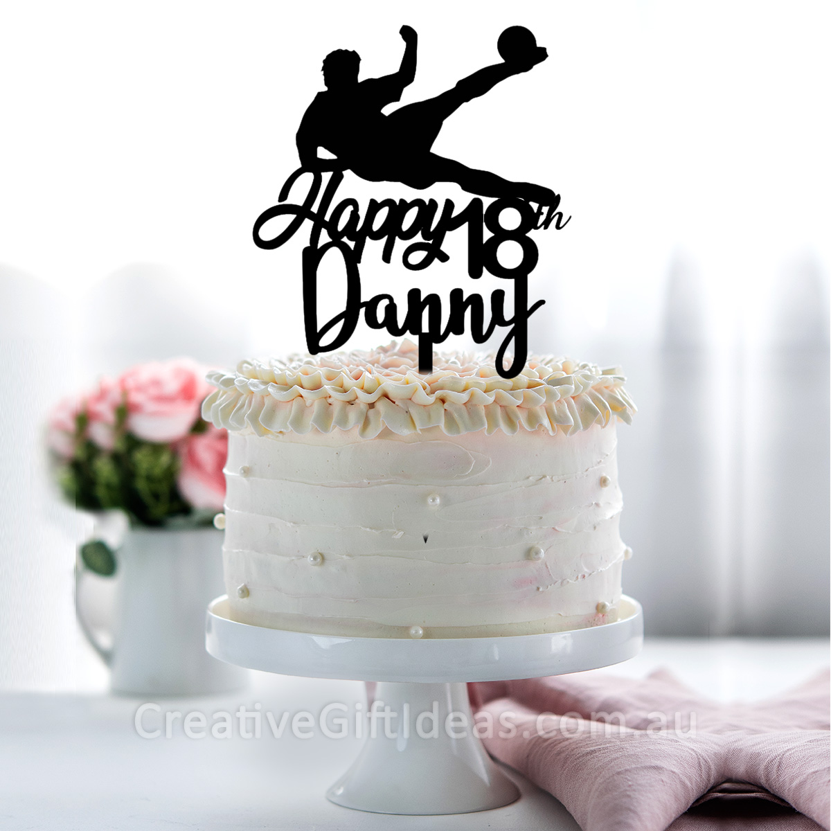 Personalised Soccer Birthday Cake Topper - Creative Gift Ideas