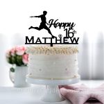 Personalised Soccer kick Birthday Cake Topper