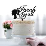 Personalised Name with Girl Face Birthday Cake Topper