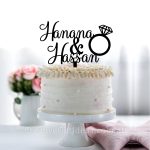 Personalised Names with Rings Cake Toppers