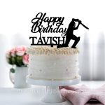 Personalised Happy Birthday Cricket Cake Topper