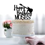 Personalised Happy Birthday with Gittar Cake Topper