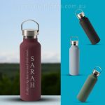 Personalised Vertical Name with Quote  600ml Drink Bottle