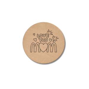 Love You Mum wooden engraved round coaster