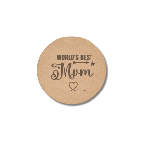 World’s Best Mum wooden engraved round coaster